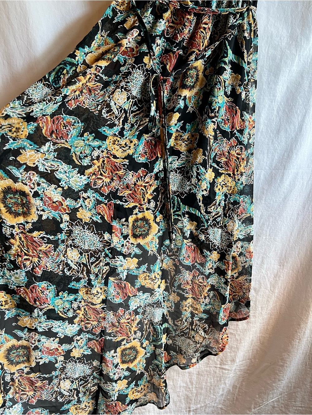 5/$20 Kismet Hi Low Floral Maxi Dress XS Black Lace Boho Festival Wedding Guest - Picture 6 of 12